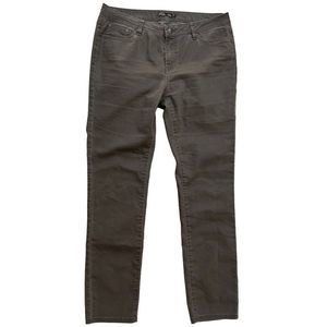 Prana olive green/tan stretch jeans organic cotton blend size 14/32